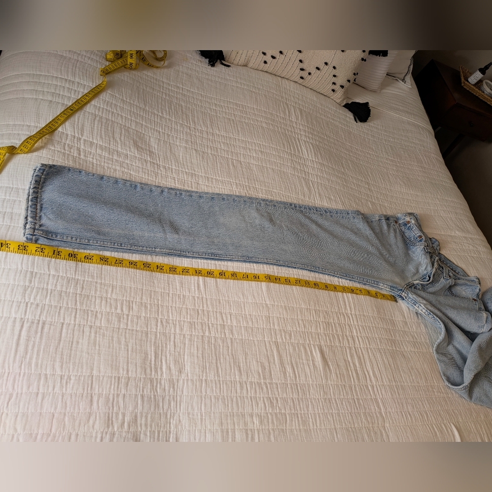 Levi's 501 Vintage Straight Leg Jeans 90s Light Blue Wash - Picture 9 of 16